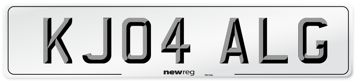 KJ04 ALG Number Plate from New Reg